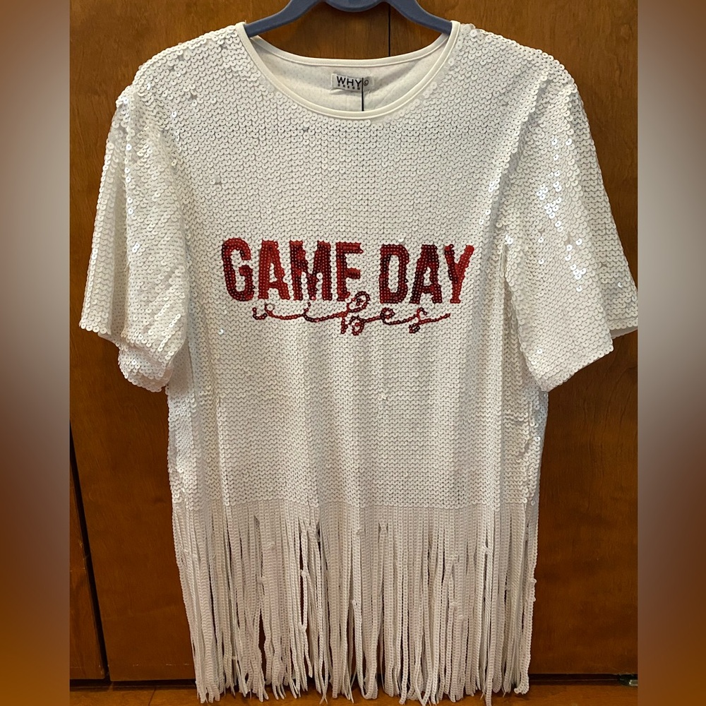 Sequined Game Day top